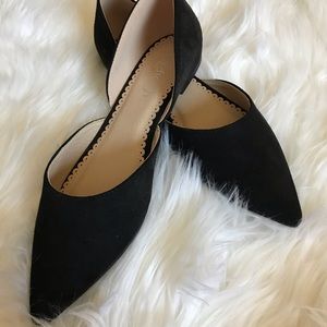 Suede black flats